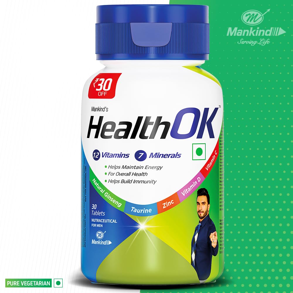 Mankind's Health OK Multivitamin, Multimineral and Amino Acids Tablet, 1 Count