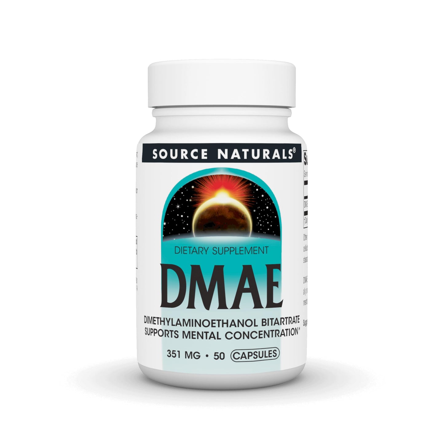 Source Naturals DMAE Dimethylaminoethanol Bitartrate 351 mg Capsule, 50 Capsules