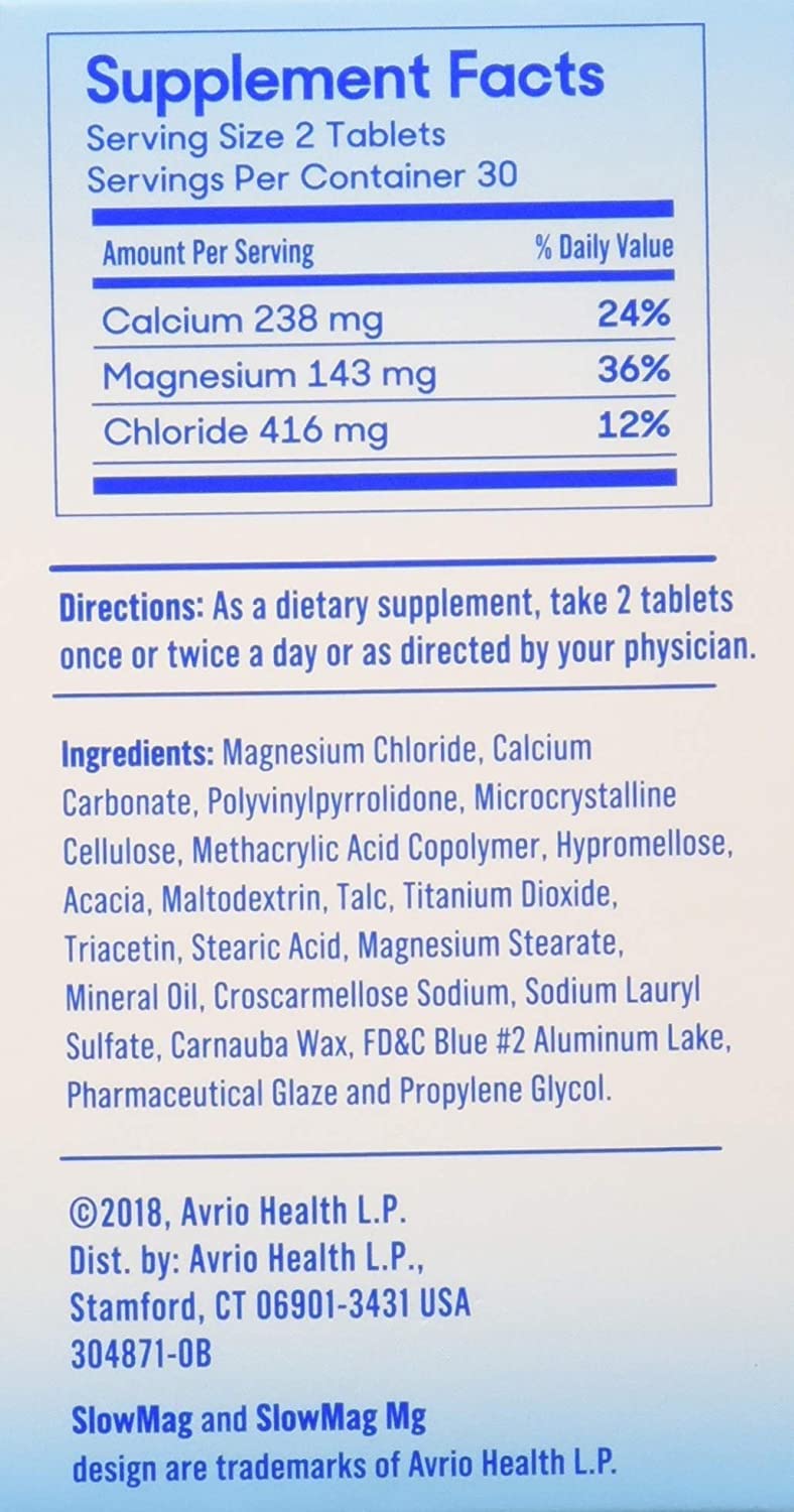 Slow-Mag Magnesium Chloride with Calcium Tablets, 120 Count