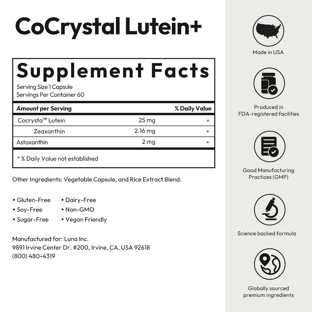 BIGVITA CoCrystal Lutein+ 60 Capsules