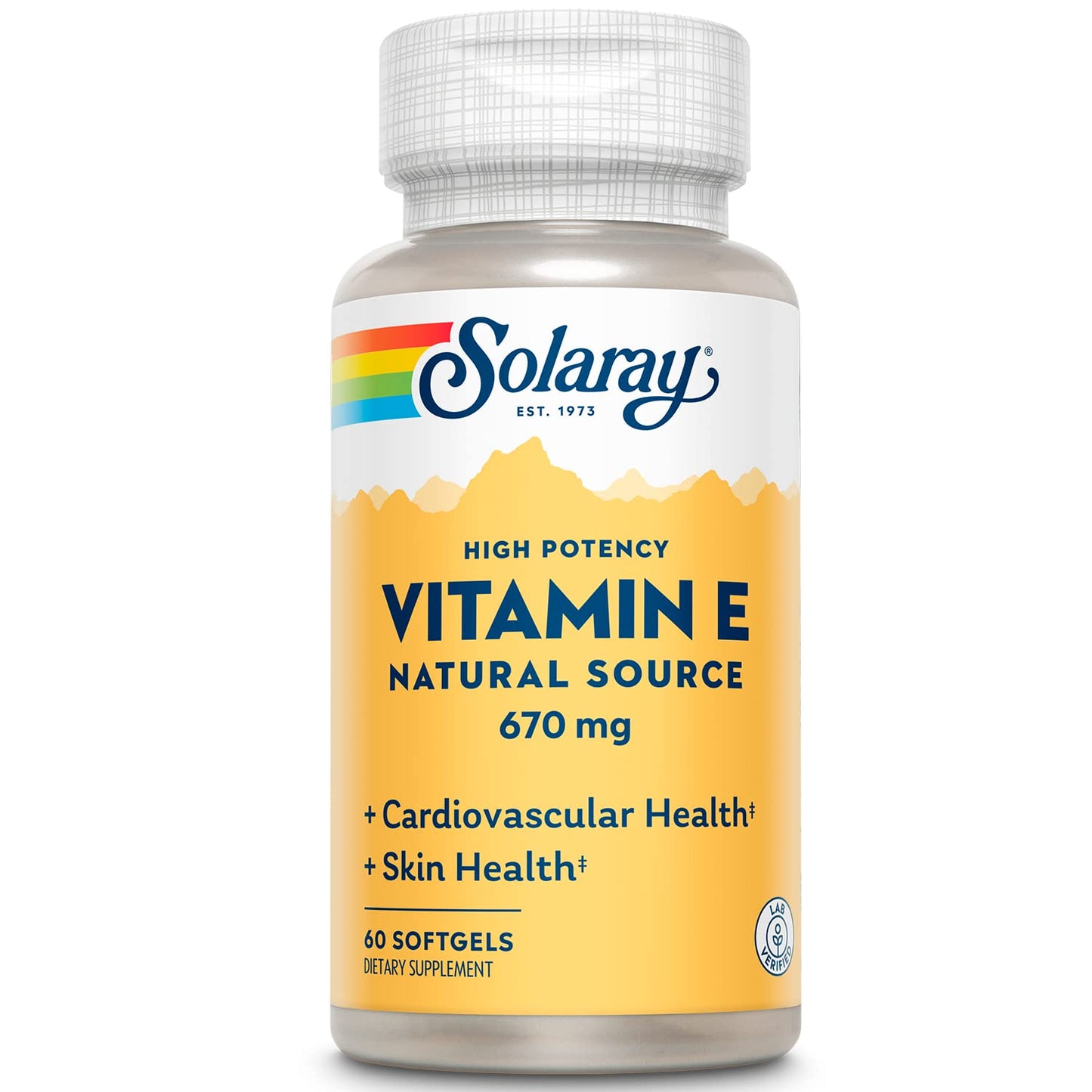 SOLARAY Vitamin E 1000 IU Softgel Capsules, 60 Softgels