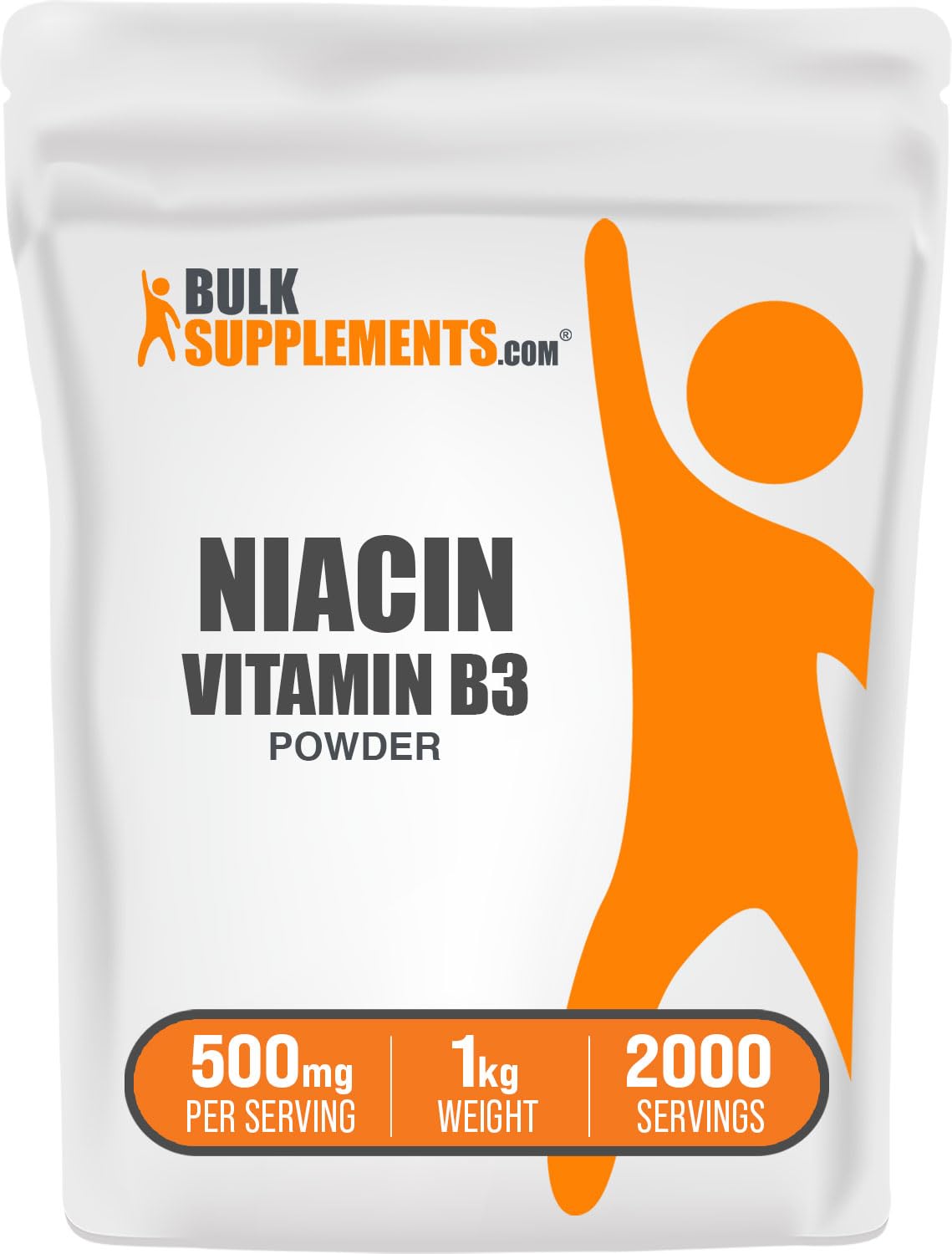 BulkSupplements Niacin Powder Vitamin B3 Supplement 500mg - Niacin Flush, Gluten Free (176.19 oz)