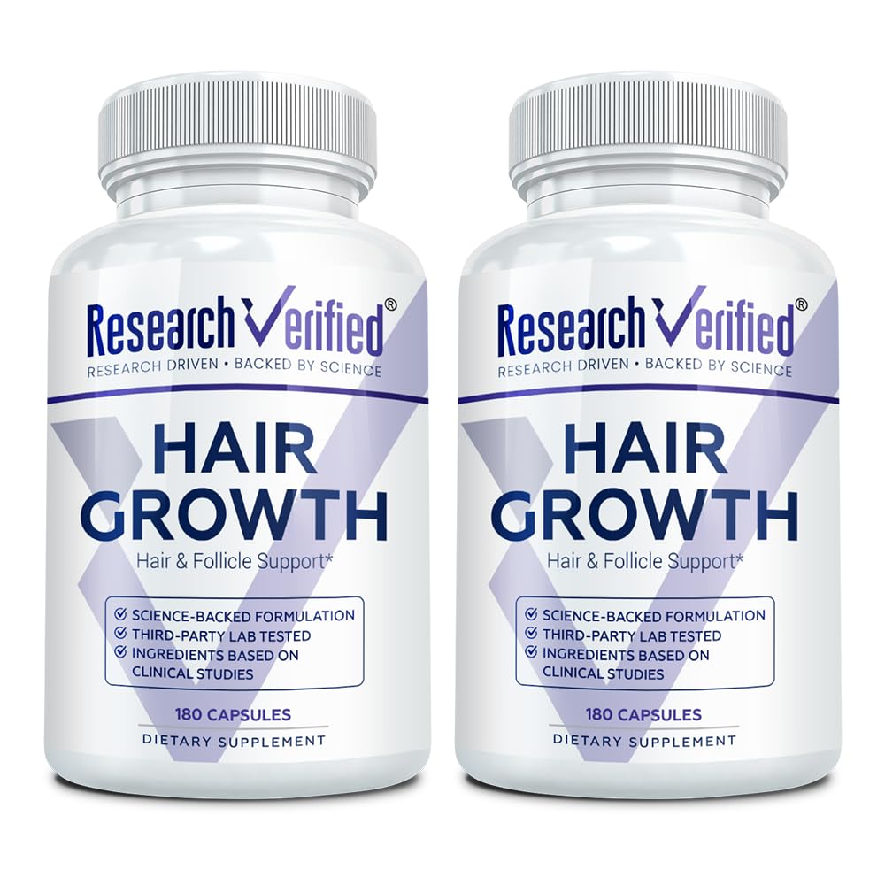 Research Verified Hair Growth Support with Biotin, DHT Blockers & Vitamins - Hair Growth and Hair Loss Prevention, 360 Capsules