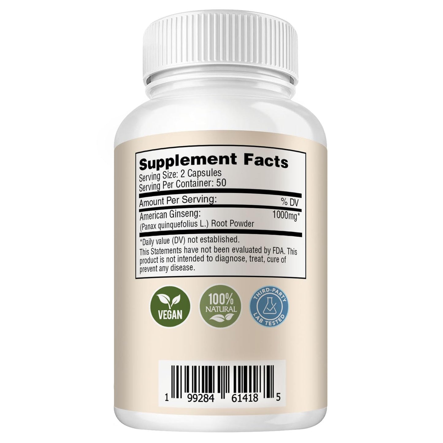 Zen Ginseng American Ginseng 500mg, 100 Capsules