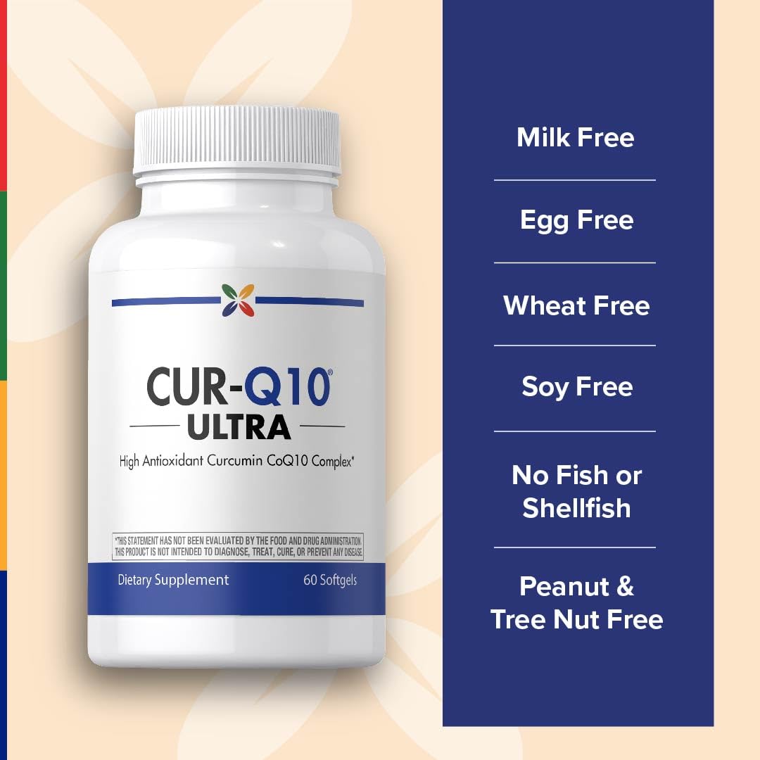 Stop Aging Now Curcumin CoQ10 Complex with Turmeric Root Extract - Antioxidant & Cardiovascular Support, 60 Softgels