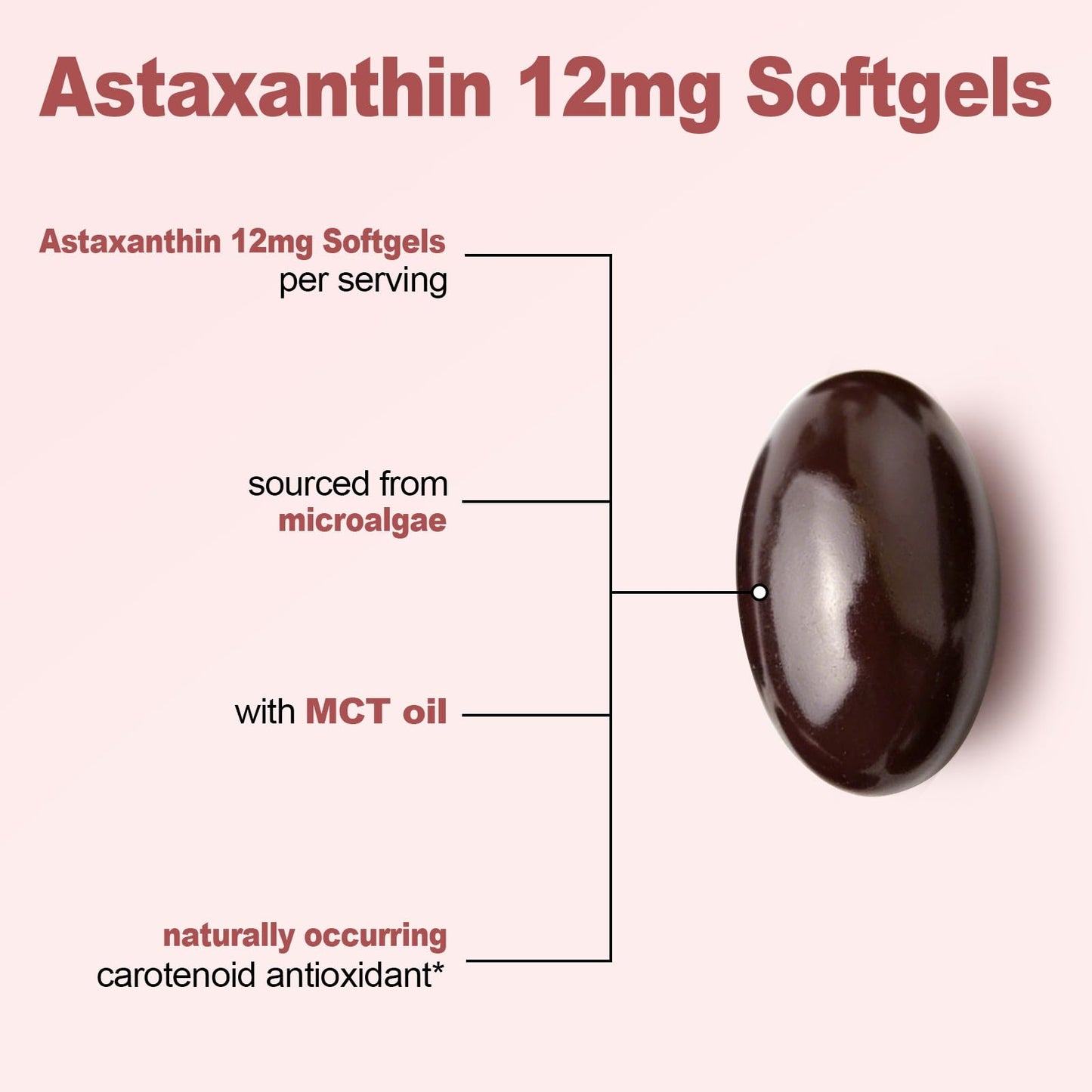 PIRTA Astaxanthin 12mg Softgels, 120 Softgels