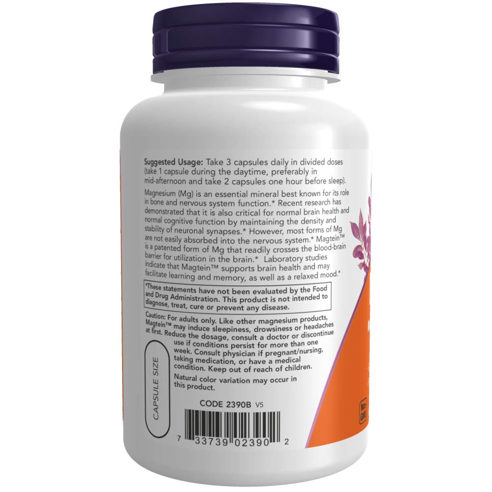 NOW Foods Magtein 180 Capsules