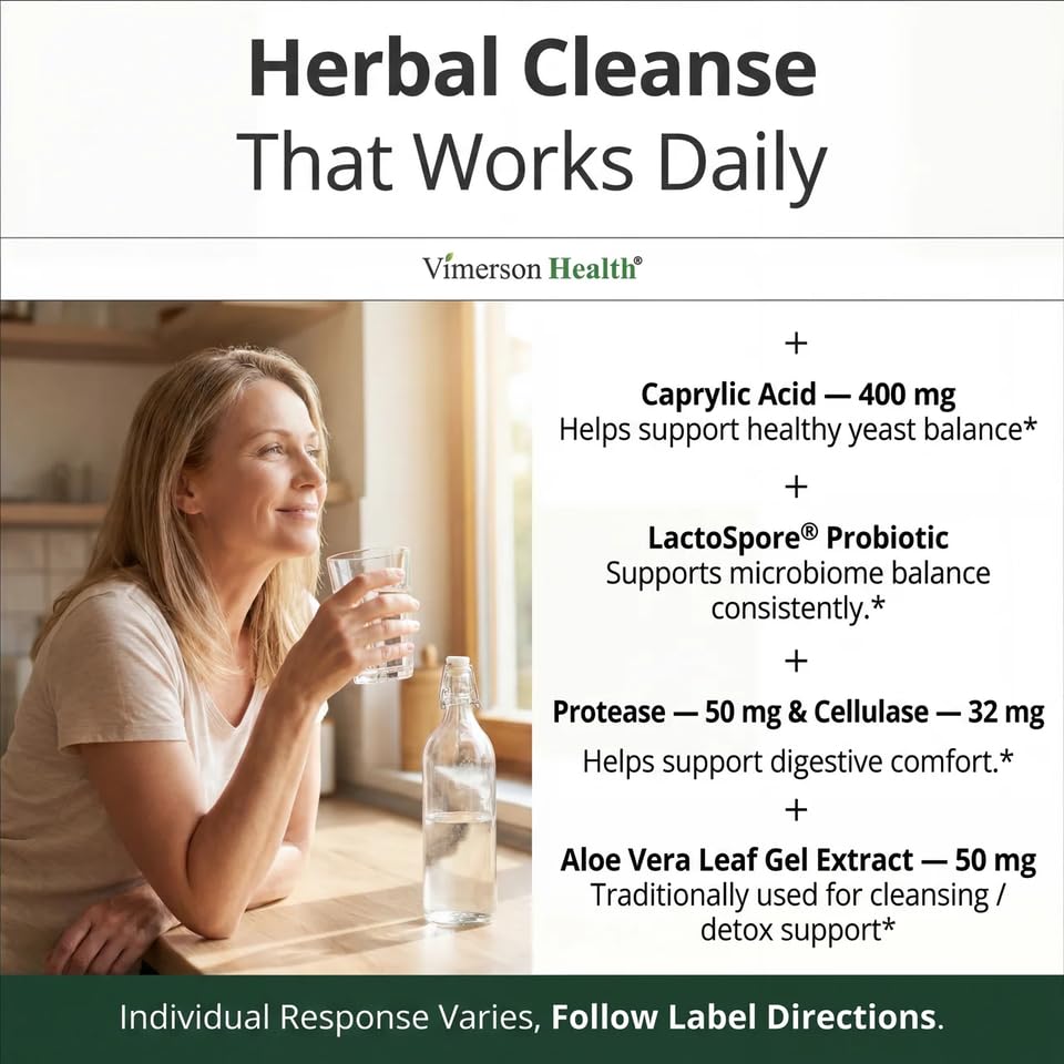 Vimerson Health Black Walnut Wormwood Candida Cleanse Capsules, 60 Count