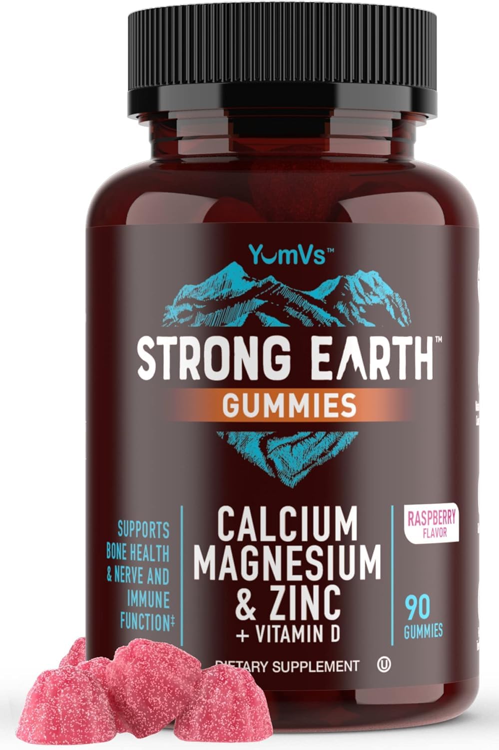 YUM-V'S Calcium Magnesium Zinc Gummies with Vitamin D3 90 Count