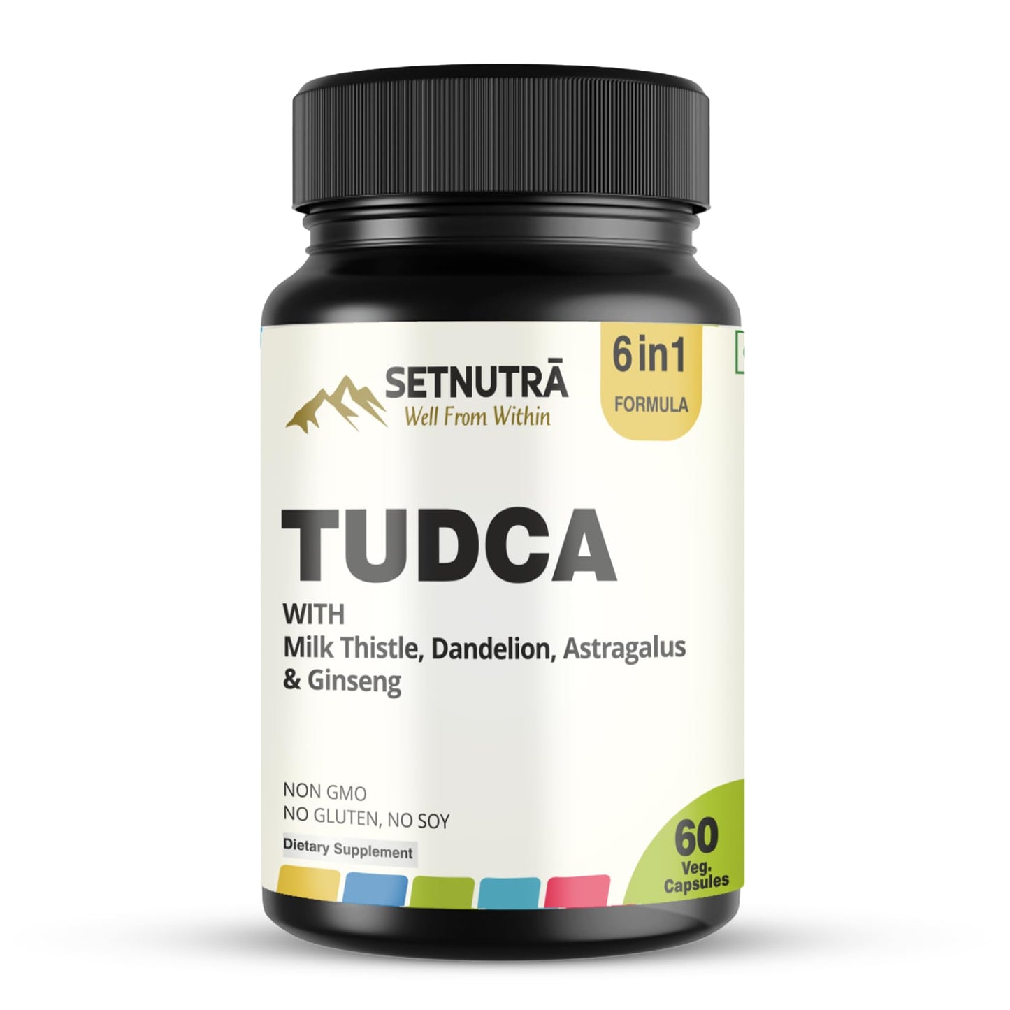 SETNUTRA Well From Within TUDCA 6 in 1 with Milk Thistle Dandelion Astragalus & Ginseng Advanced Liver & Detox Support Supplement Capsules, 60 Count