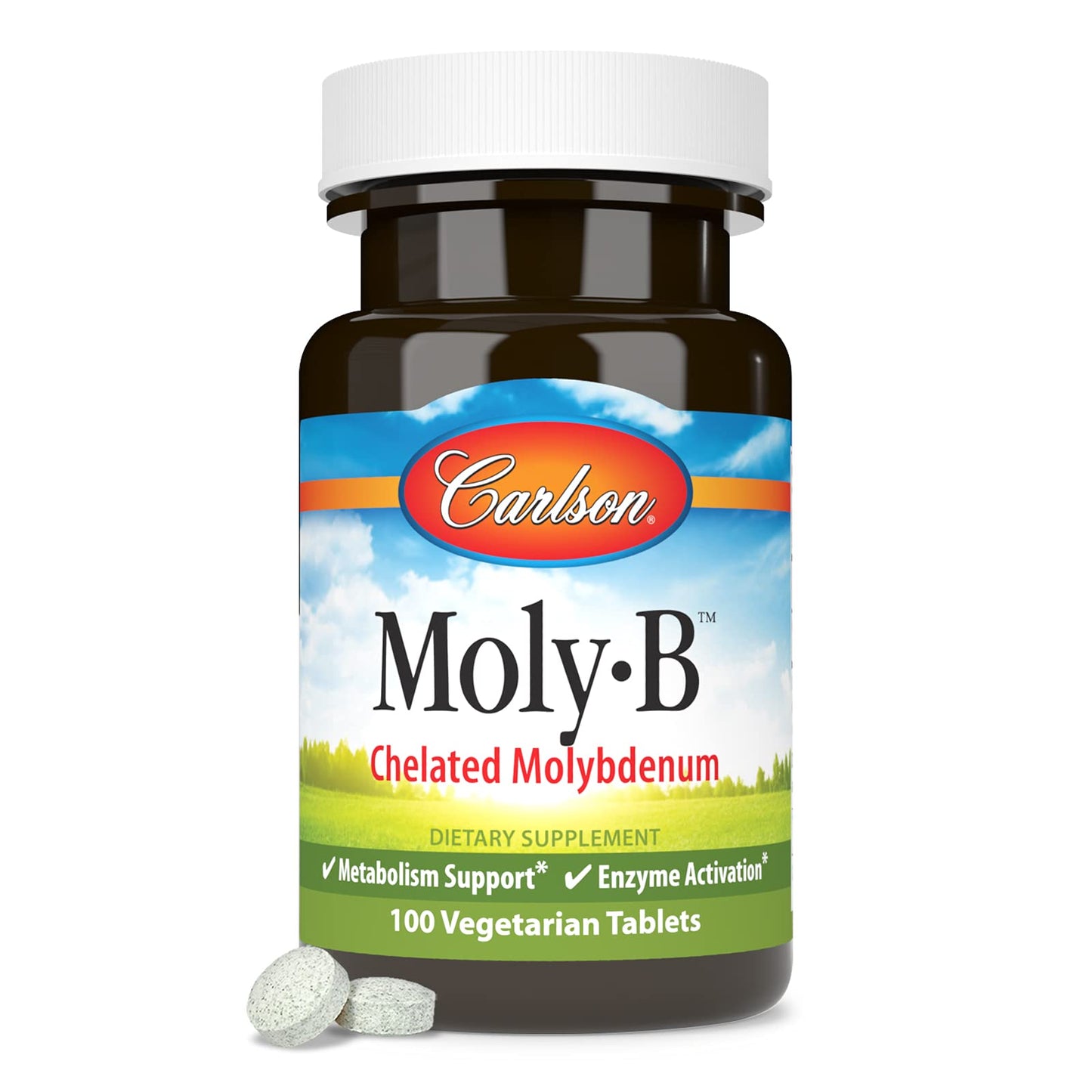 Carlson Moly-B Chelated Molybdenum Metabolism Support and Enzyme Activation Tablet, 100 Tablets