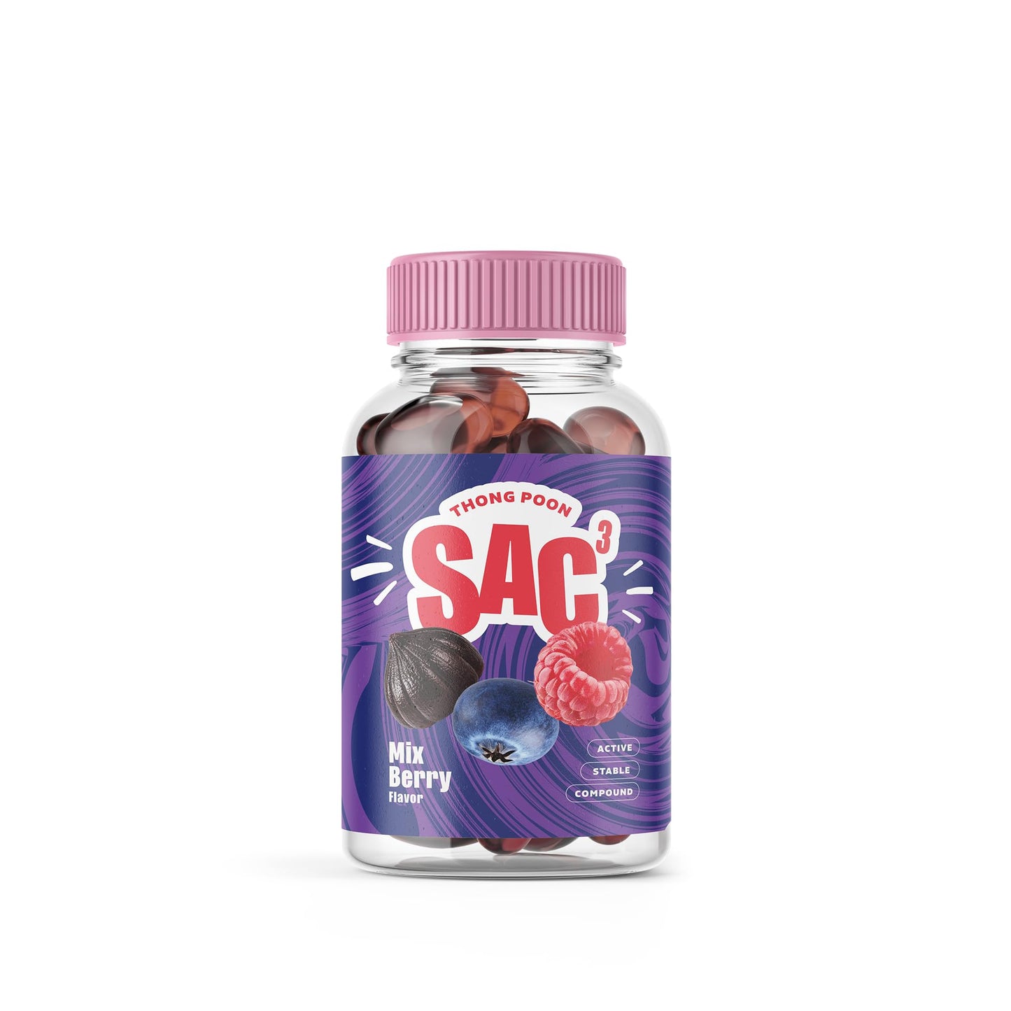 THONGPOON SAC3 Black Garlic 3.0 mg S-Allyl-Cysteine per Serving, Immune & Heart Support – Antioxidant Superfood Formula with Quercetin, 60 Gummies