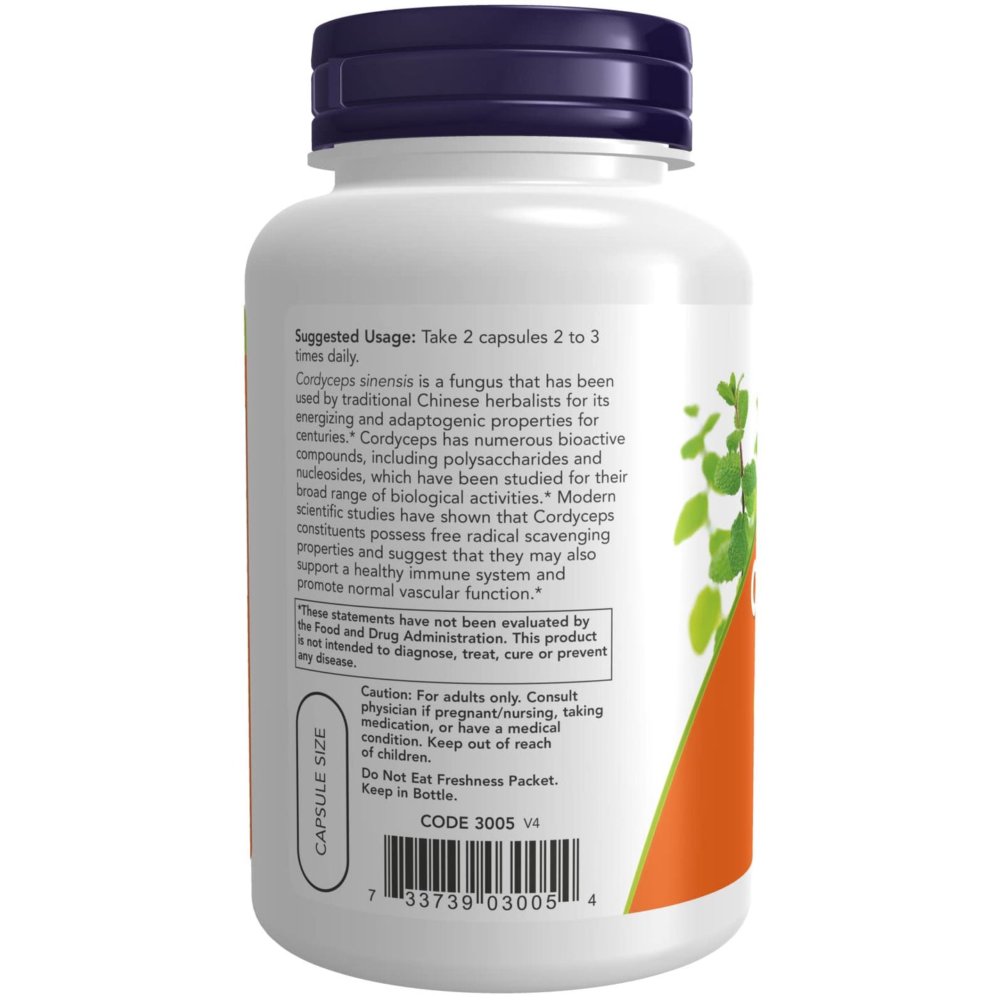 NOW Foods Cordyceps 750 mg Capsule, 360 Capsules