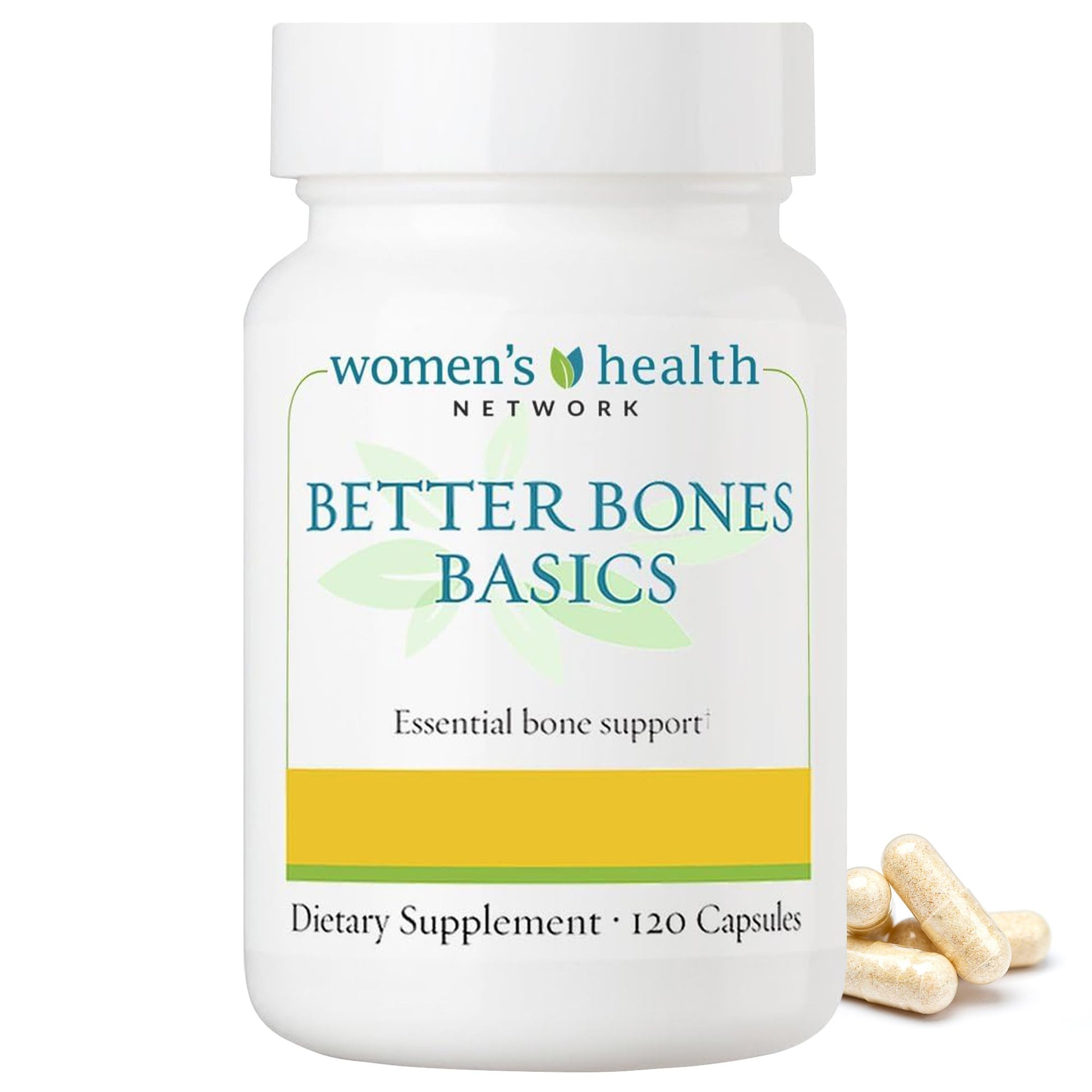 Women's Health Network Better Bones Basics Calcium Supplements for Women with Vitamin D3, K2, Magnesium, Zinc, Boron, Manganese Bone Builder Supplement for Bone Density Support, 120 Capsules