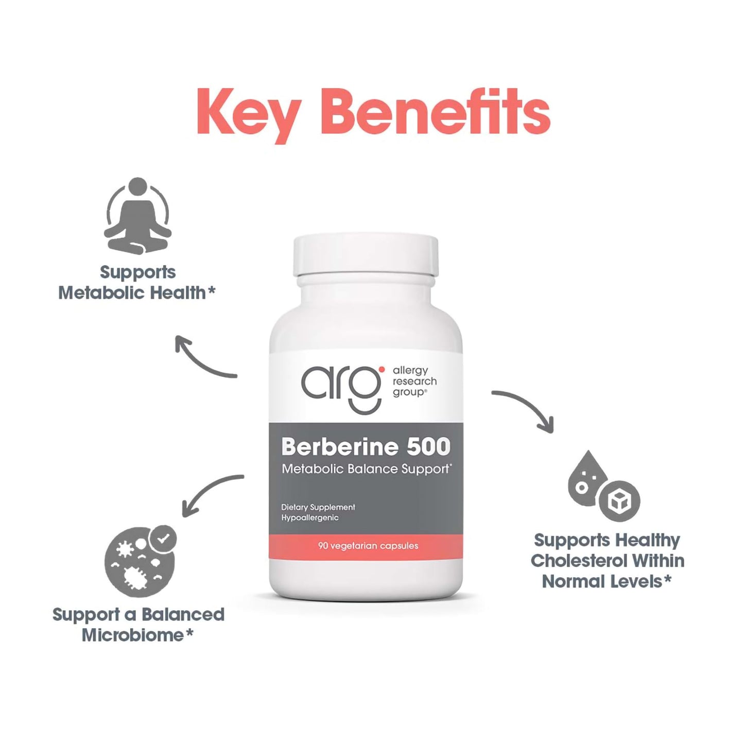 Allergy Research Group Berberine 500 HCl Capsule, 90 Capsules