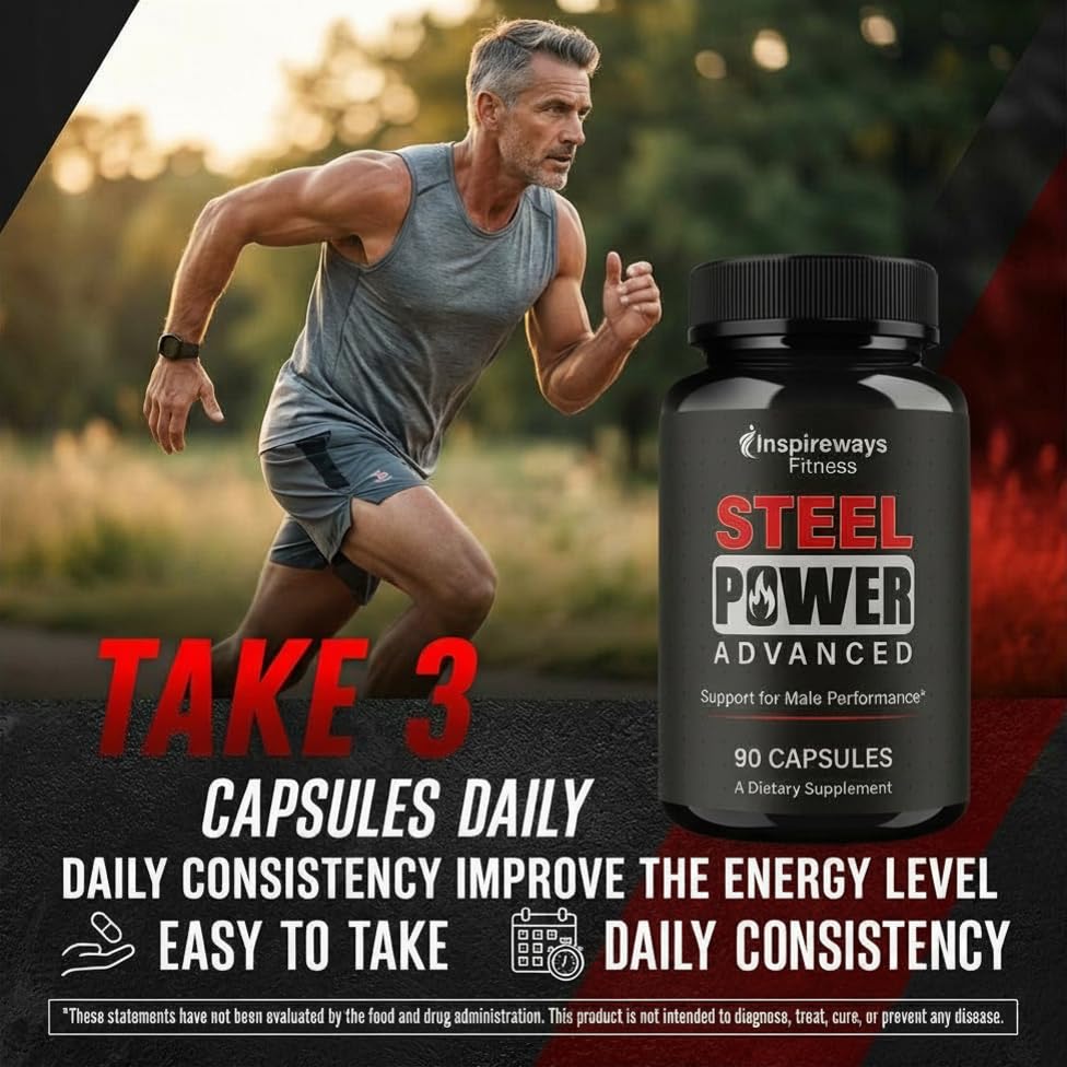 Fitness InspireWays Steel Power Capsule, Maximum Strength Daily Health Support, 90 Capsules