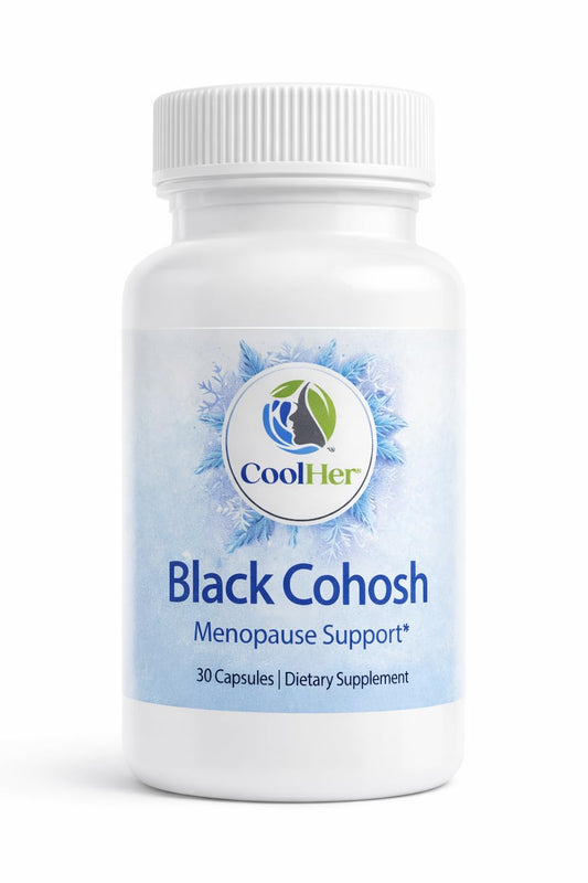 CoolHer Menopause Support for Women – Hot Flash & Night Sweat Relief – Black Cohosh Supplement – Non-GMO, Gluten-Free, 30 Capsules