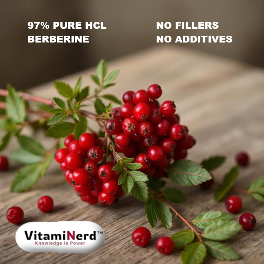 VitamiNerd Pristine Berberine HCl 1200mg 60 Capsules