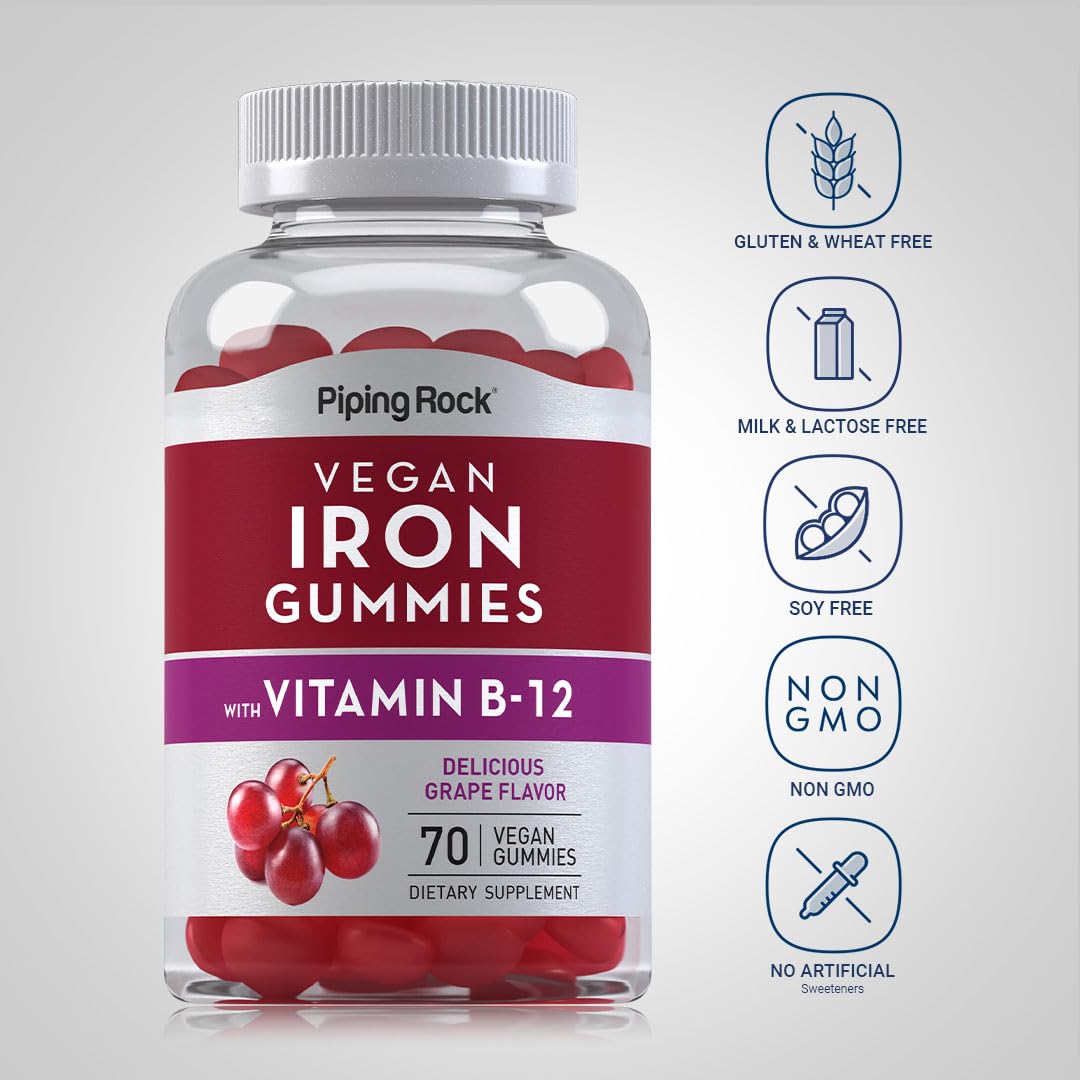 Piping Rock Vegan Iron Gummies Gummy 70 Count