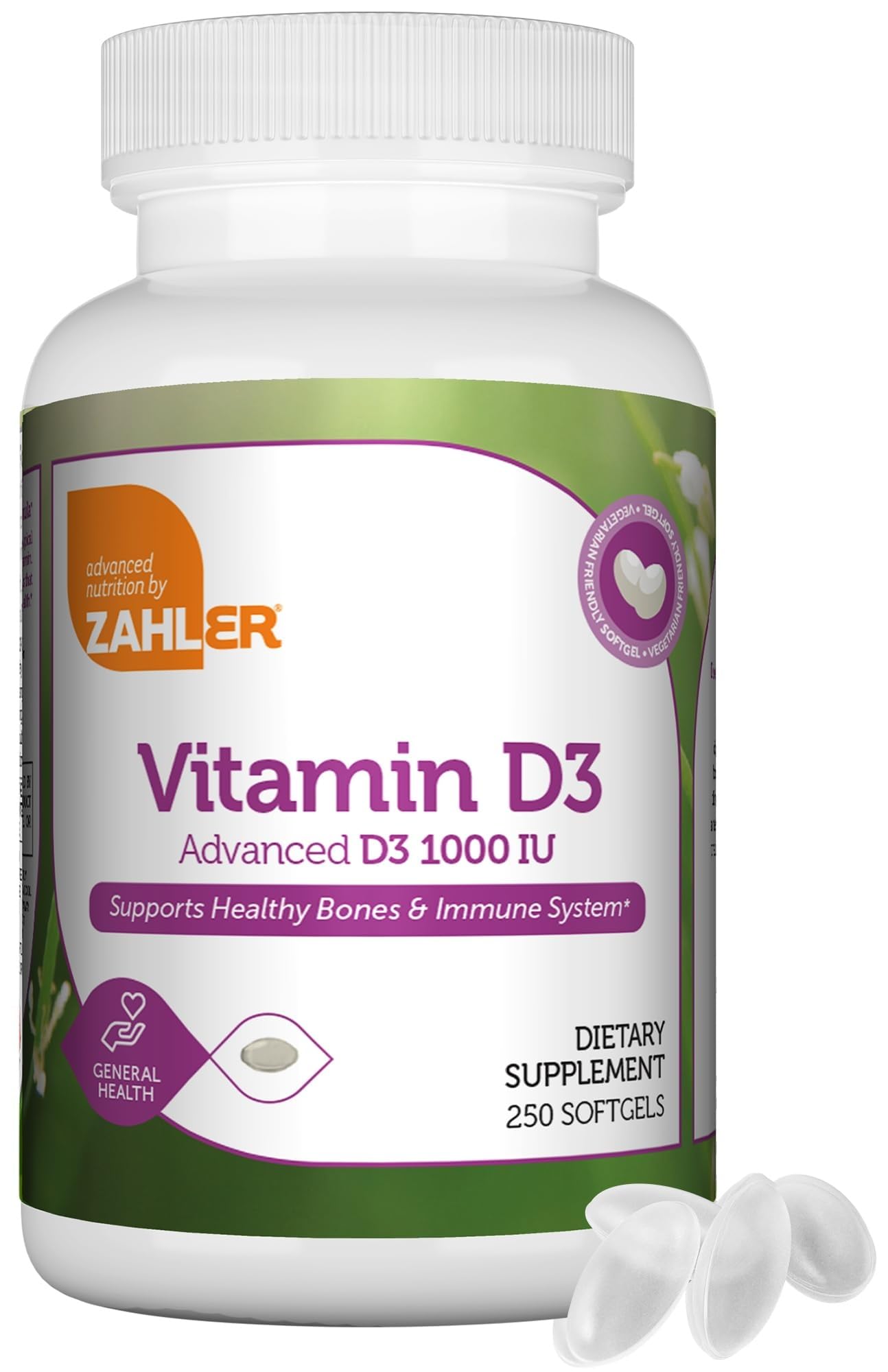Zahler Advanced Vitamin D3 1000 IU Softgels, 250 Count