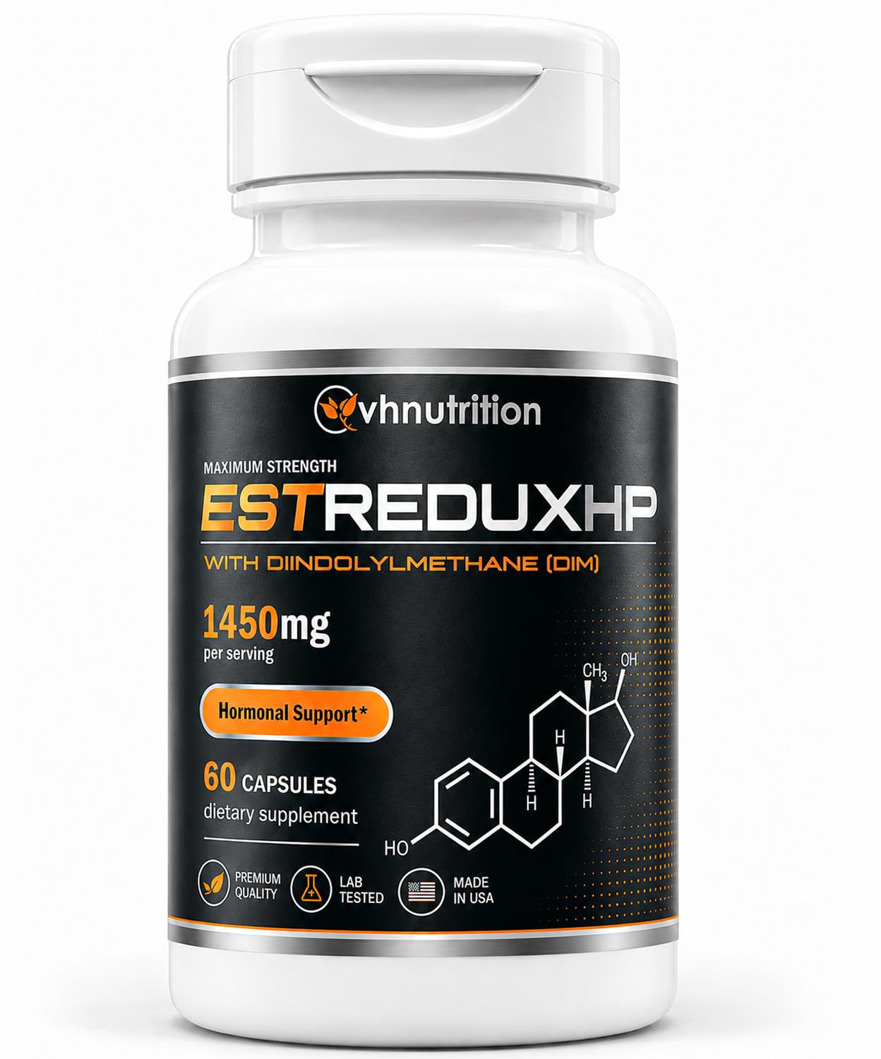 VH Nutrition ESTREDUX HP - with DIM Estrogen Blocker for Men* 1450mg of Maximum Strength Hormone Support, Tongkat Ali, Ashwagandha Capsules 30