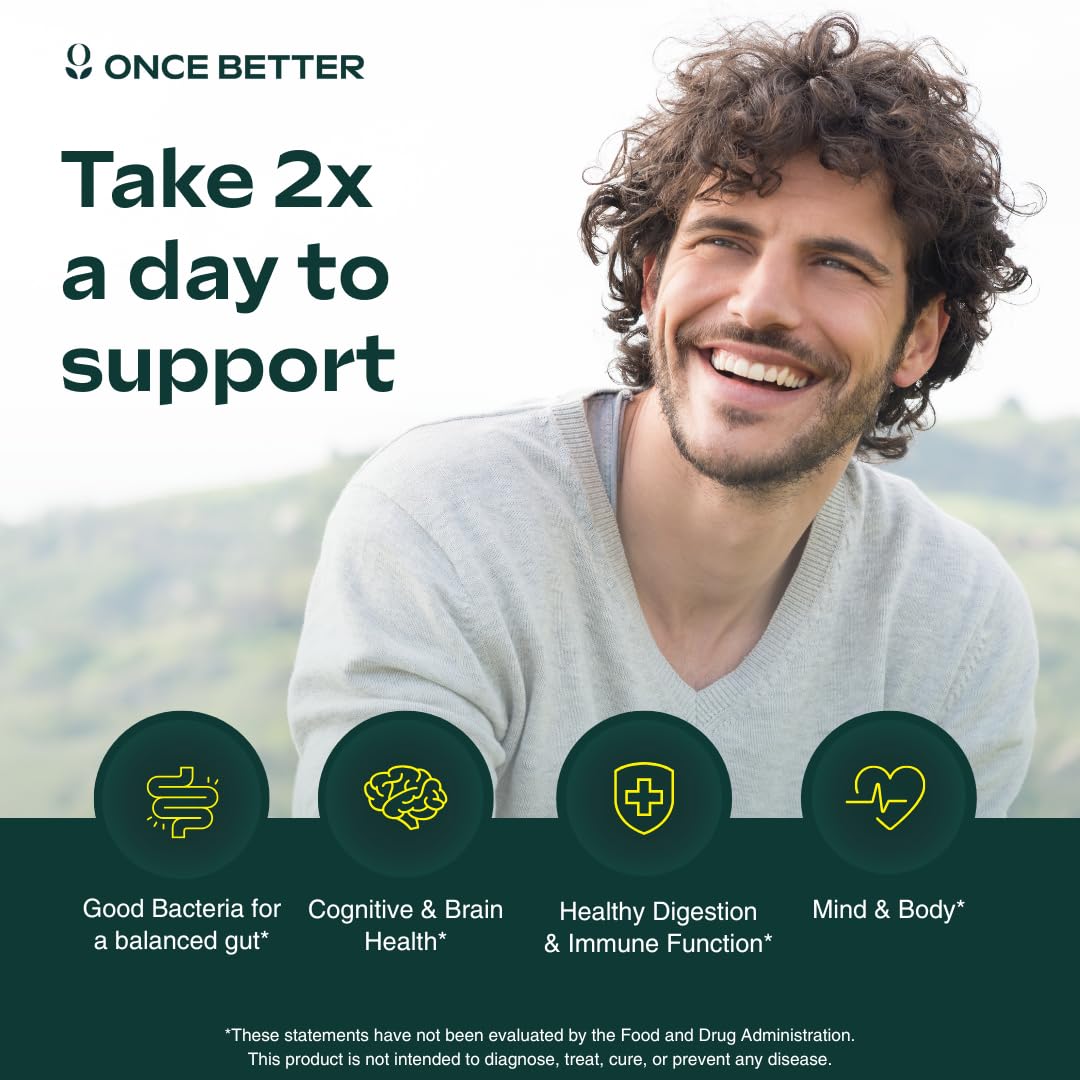 Once Better Stress & Gut Support Supplement Capsule 60 Count