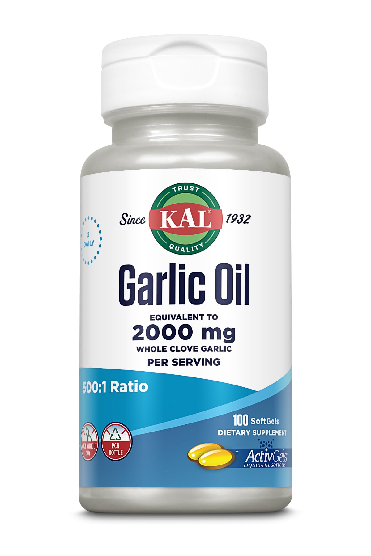 KAL Garlic Clove Oil Softgels 100 Count