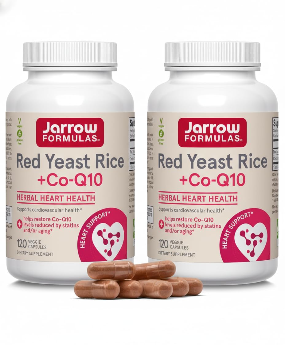 Jarrow Formulas Red Yeast Rice 1200 mg & CoQ10 100 mg Capsules 240
