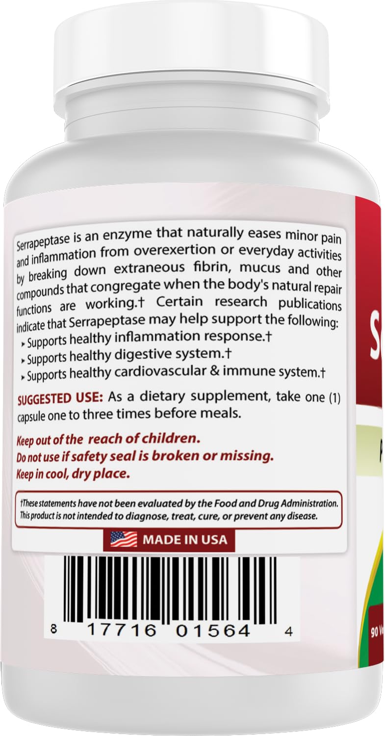 Best Naturals Serrapeptase 40000 SPUs 180 Capsules