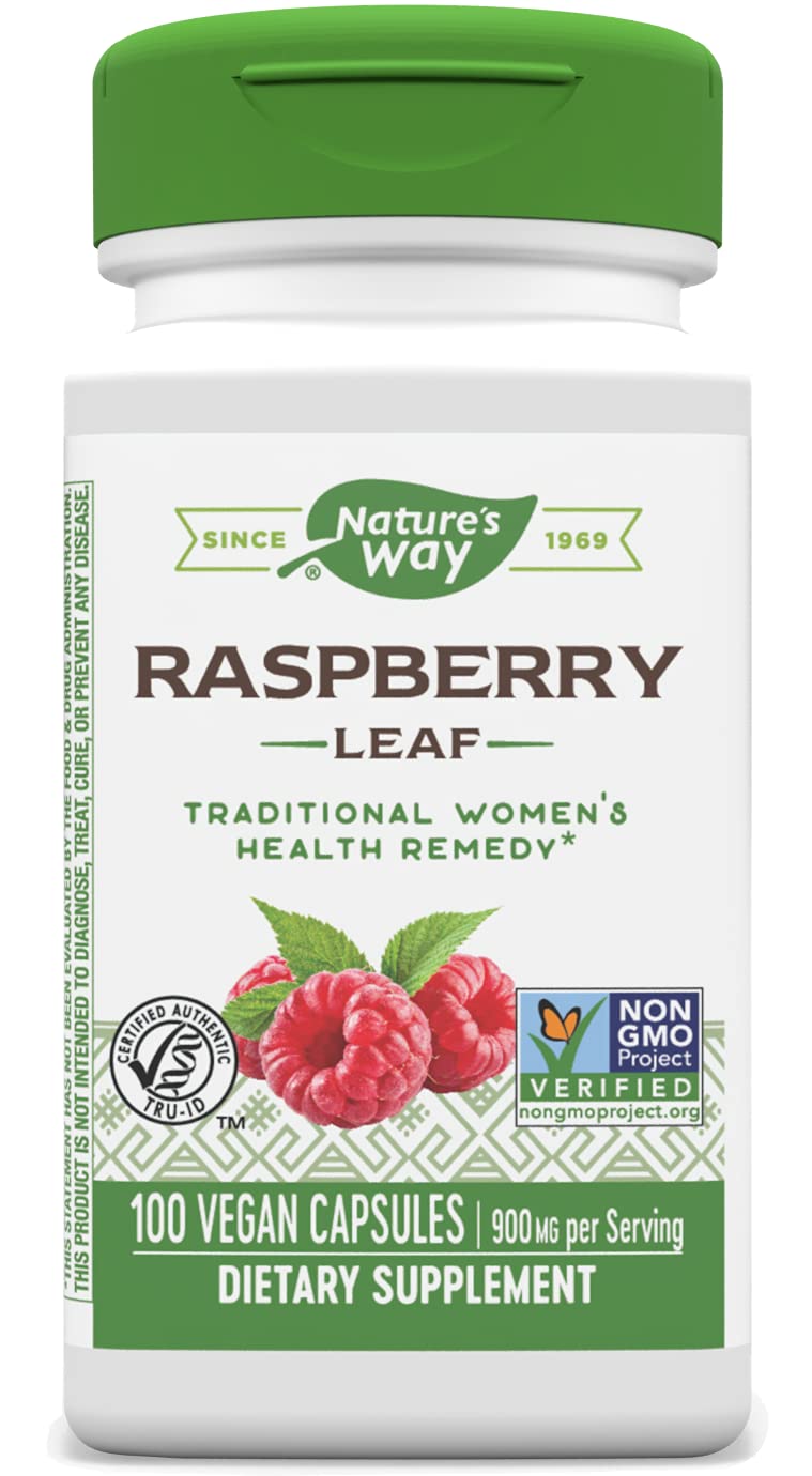 Nature's Way Red Raspberry Leaves 450 mg Capsule, 100 Capsules