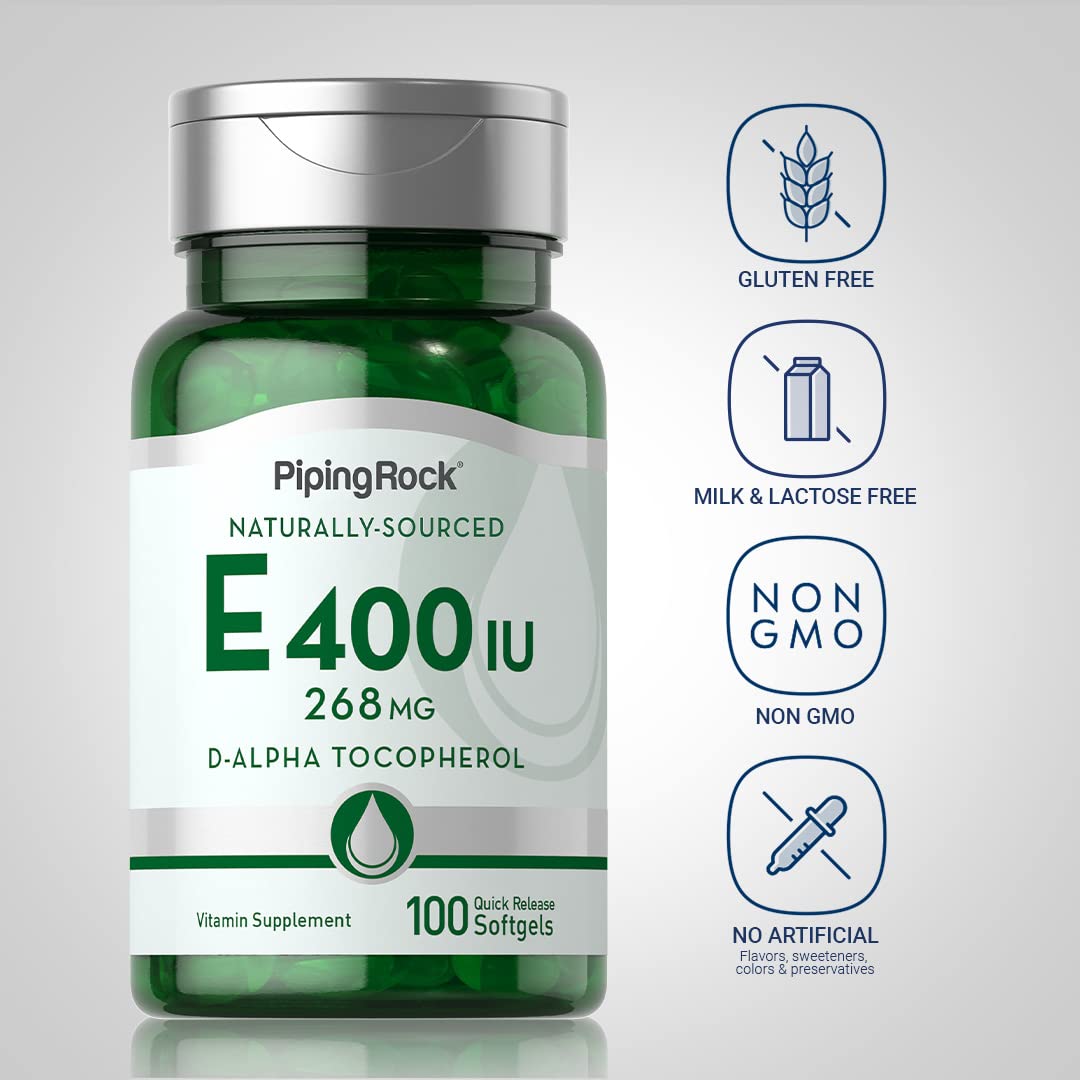 Piping Rock Vitamin E 400 IU Softgel Capsules 100 Count