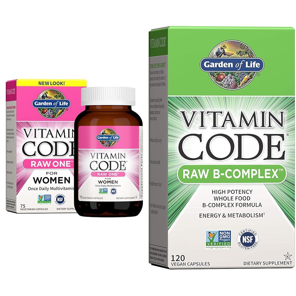 Garden of Life Vitamin Code Raw One Once Daily Multivitamin Capsules & Vitamin B Complex, 120 Capsules