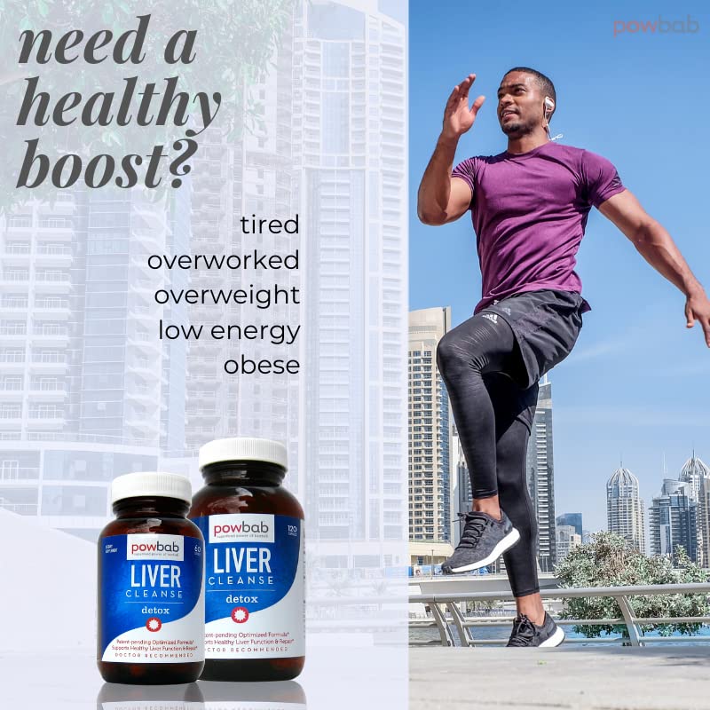PowBab Liver Cleanse Detox Capsules, 120 Count