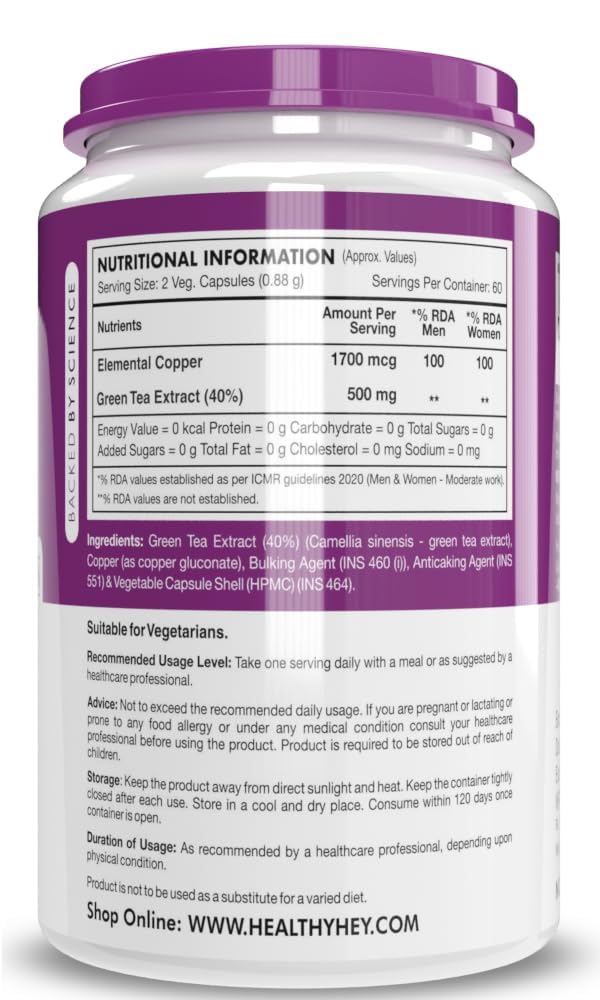 Generic Chelated Copper Gluconate Capsule, 120 Count