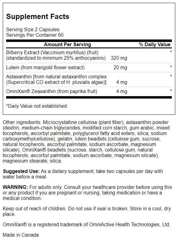 Swanson EYESALIVE Vision Nutrition Capsules 120