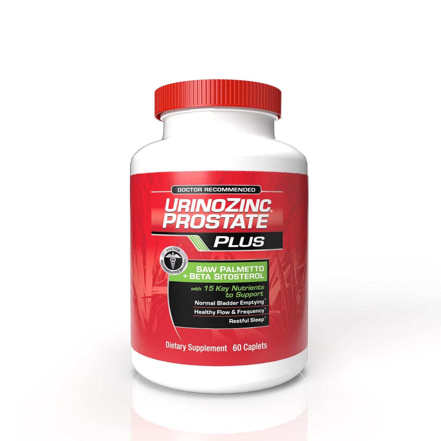 Urinozinc Prostate Plus Caplets with Saw Palmetto & Beta Sitosterol, 60 Count