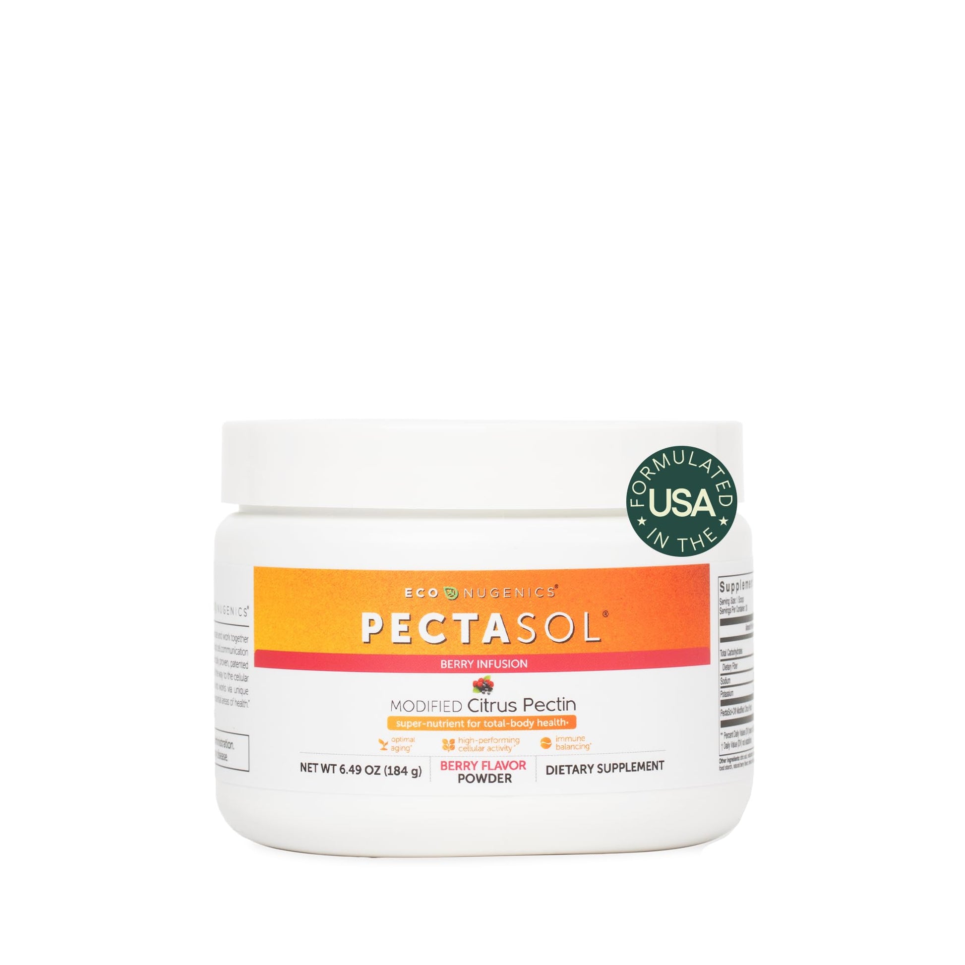 EcoNugenics PectaSol Modified Citrus Pectin Powder, 6.49 oz