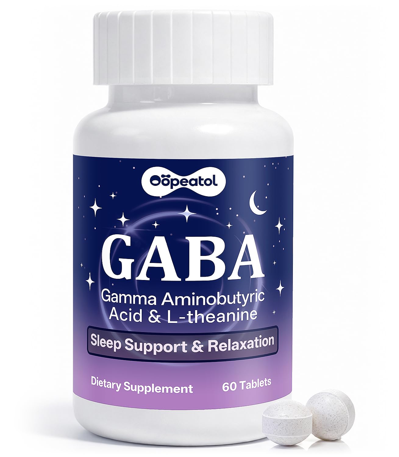 Oopeatol 890mg GABA Complex L-Theanine Supplements, 60 Tablets