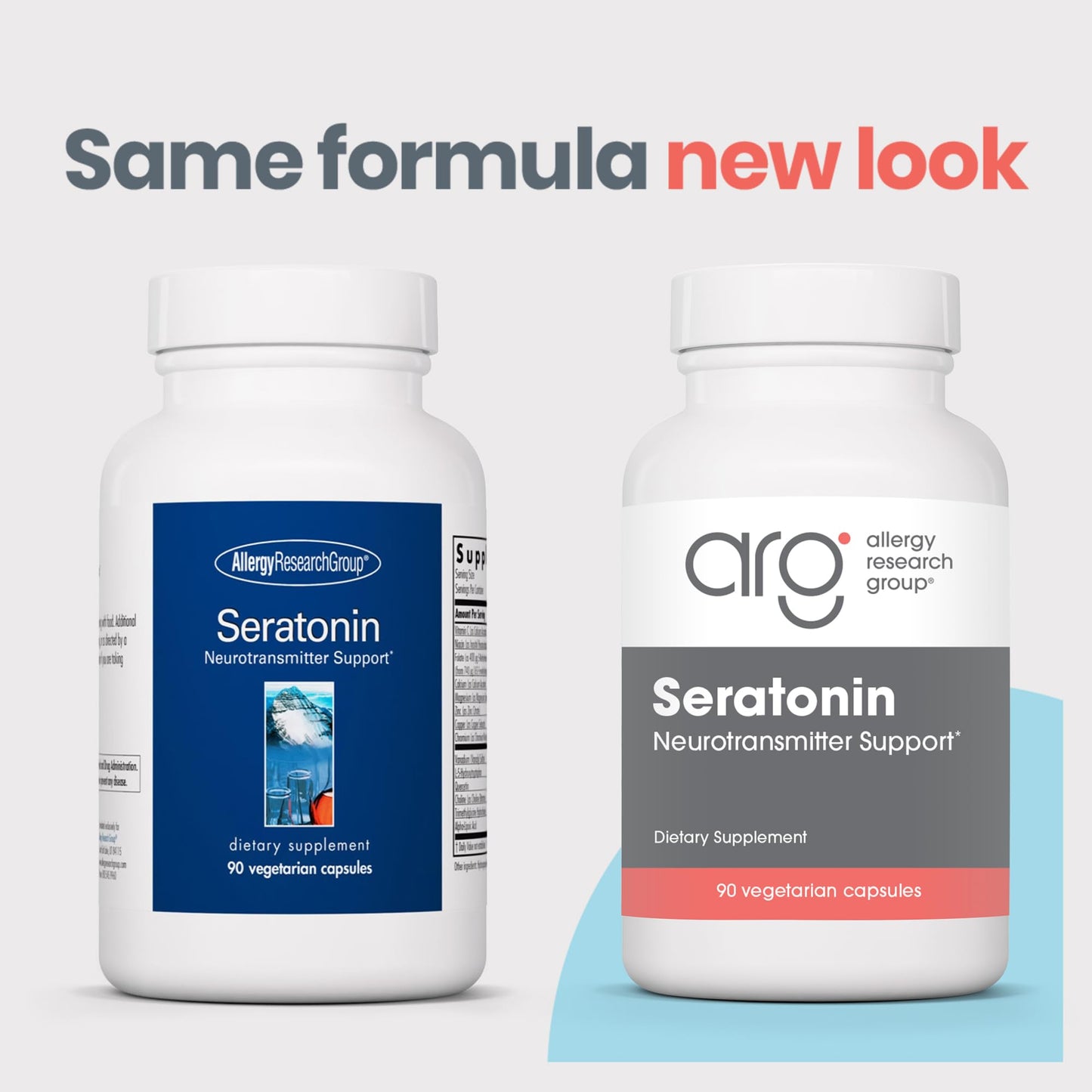 Allergy Research Group Seratonin - Neurotransmitter Support - Vitamin C, Niacin, Folate & More - Supports Serotonin Pathways, a Positive Outlook & Restfuness, 90 Capsules