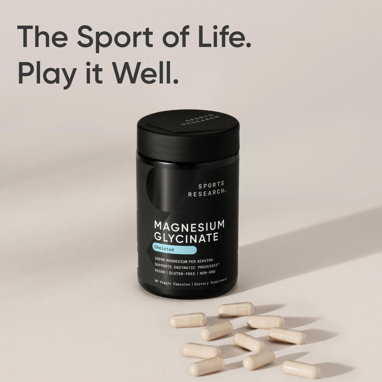 Sports Research Magnesium Glycinate Capsule 180 Count