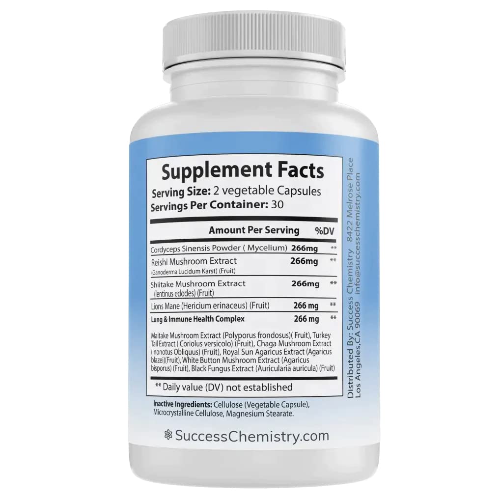 Success Chemistry Lung Mushroom Lung Immune Health Supplement Capsule, 60 Capsules