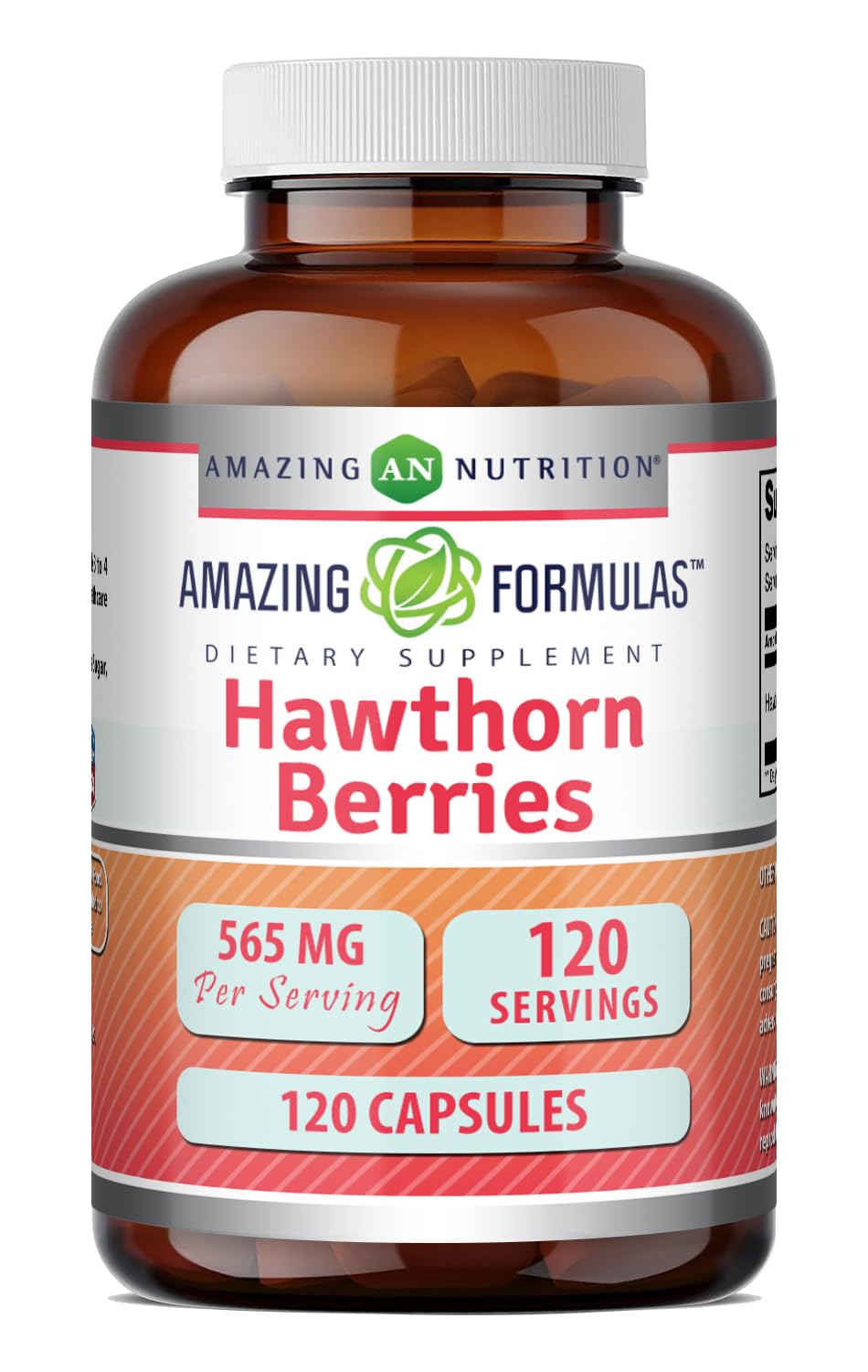 Amazing Nutrition Hawthorn Berries Supplement Capsule 120 Count
