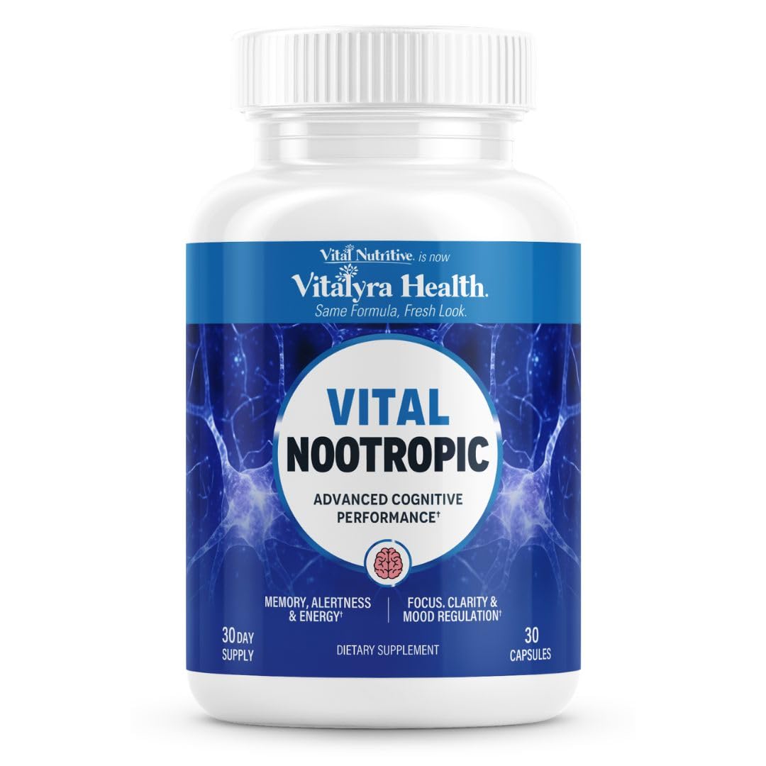 VITAL NUTRITIVE Nootropic 12in1 Brain Supplement for Memory, Focus & Energy 30 Capsules