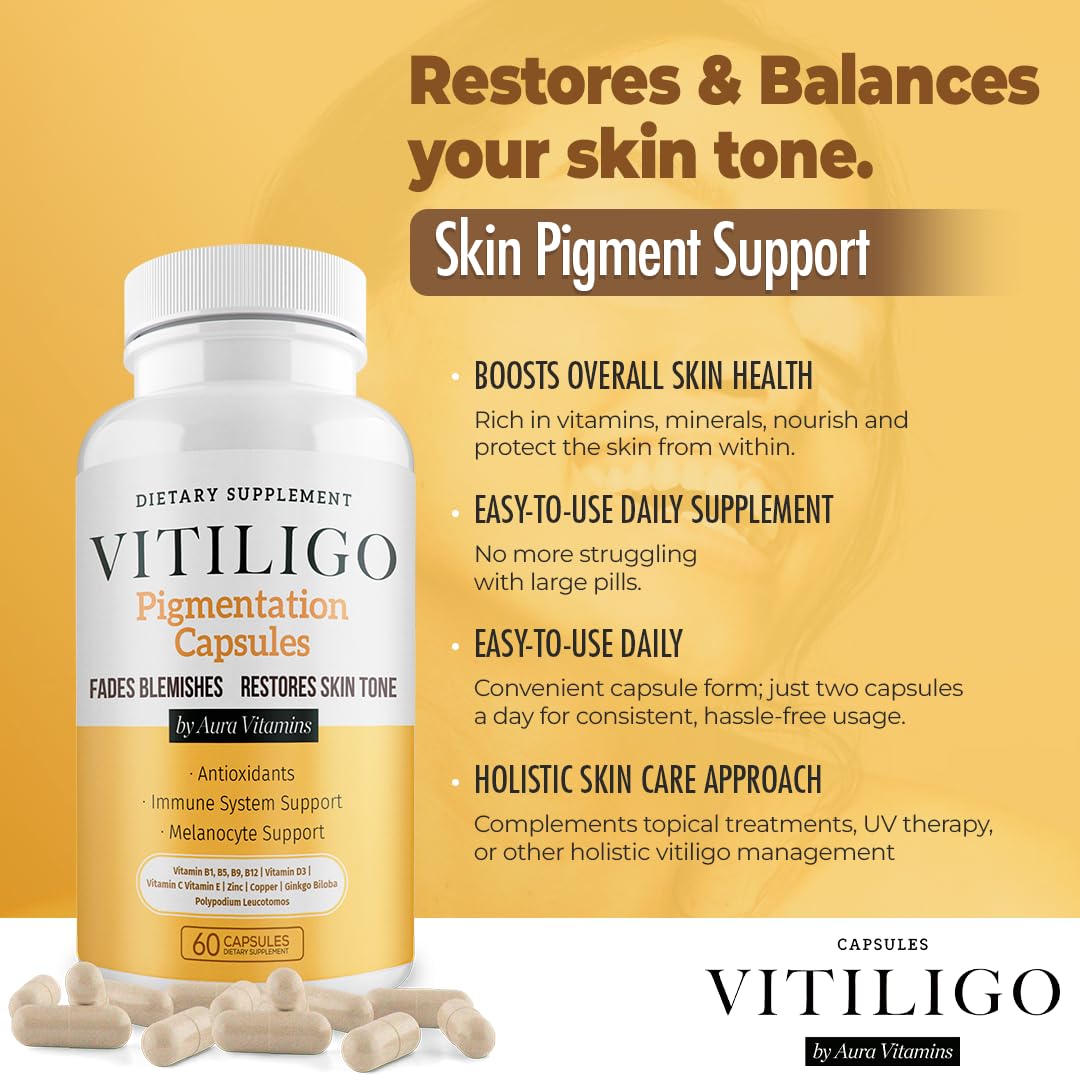 Aura Vitamins Dermawonder Vitiligo Capsules 60 Count