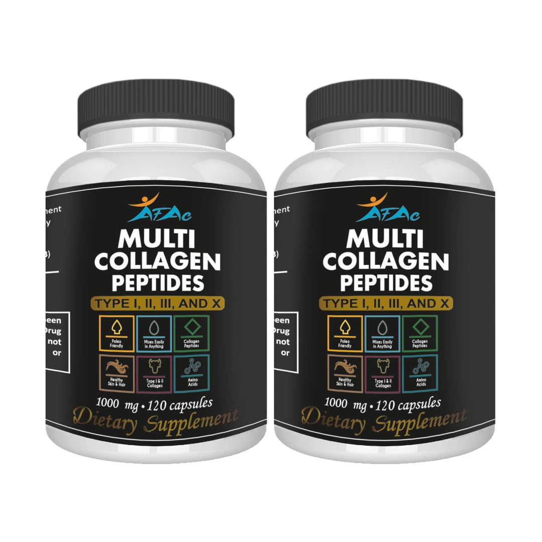 Generic Collagen Multi Peptides Supplement Types I II III X 240 Capsules