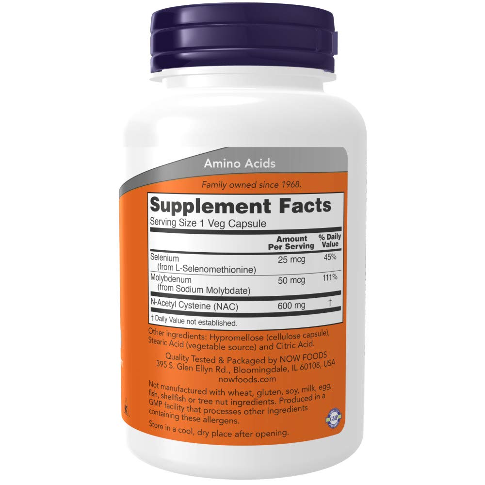 NOW Foods N-Acetyl Cysteine 600mg Capsule, 500 Capsules
