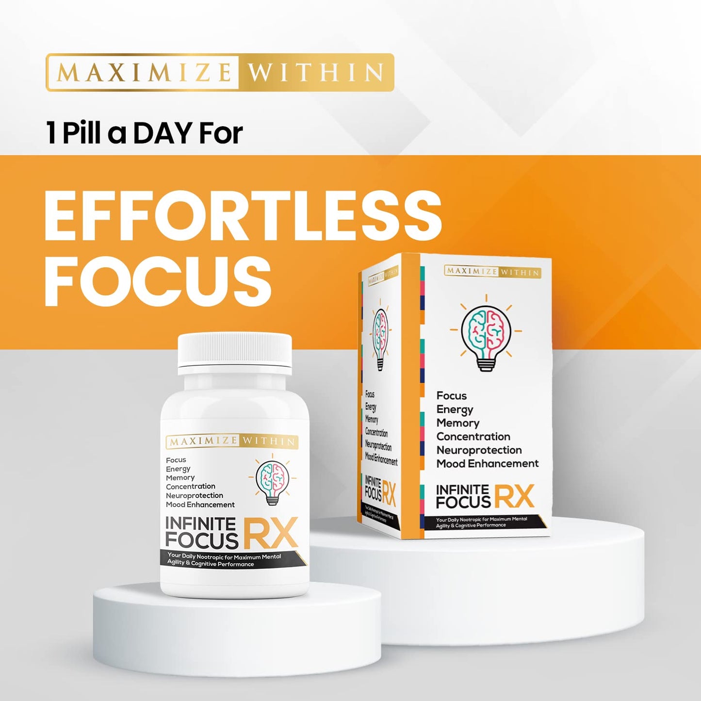 Maximum Slim Infinite Focus RX Nootropic Capsules, 60 Count