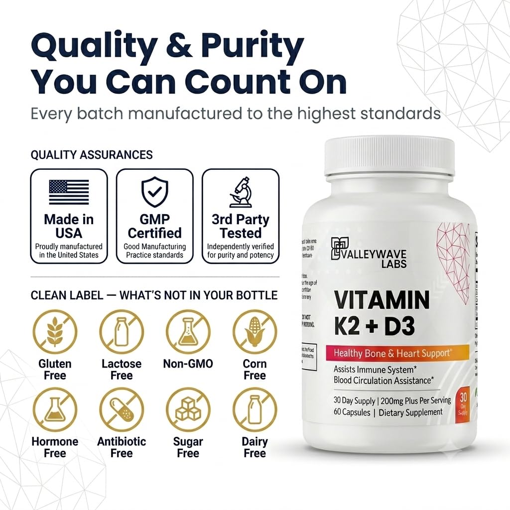 Valleywave Labs Vitamin D3 K2 60 Capsules