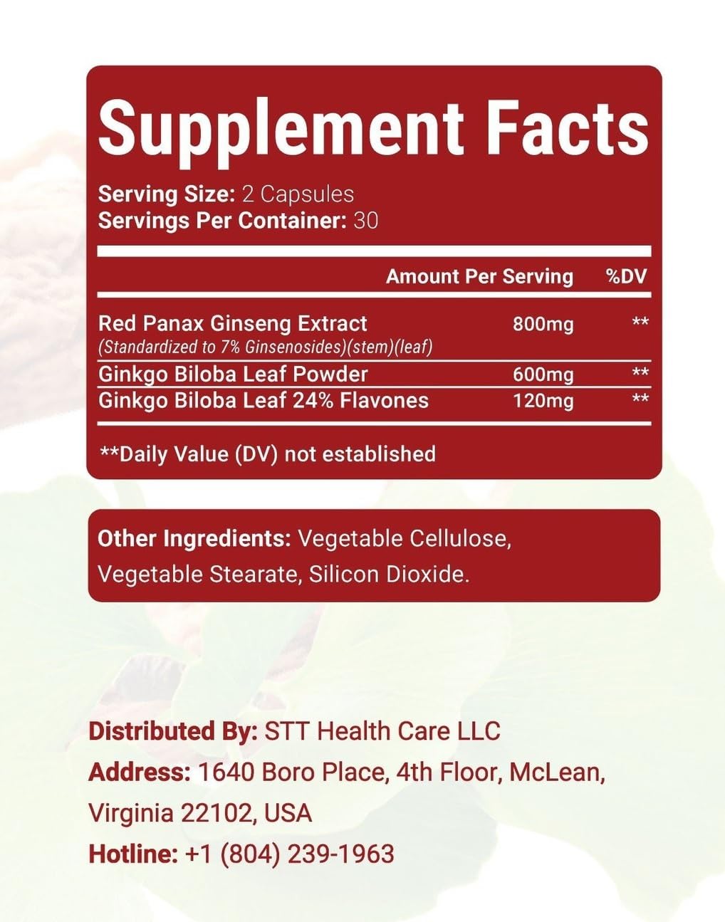 Generic Sugar Care Herbal Red Ginseng Capsules, 180 Count