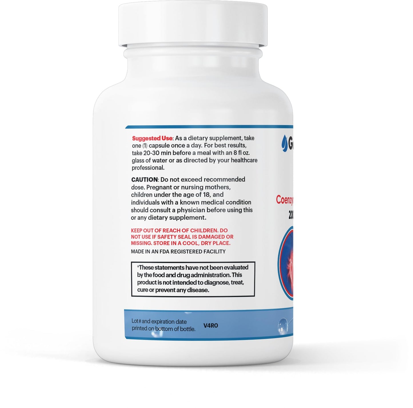 GenuinePurity CoQ10 200mg Ubiquinone Supplement for Cellular Energy, 30 Capsules